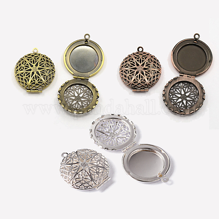 Romantic Valentines Day Ideas for Him with Your Photo Brass Diffuser Locket Pendants KK-ECF134-2-M-1