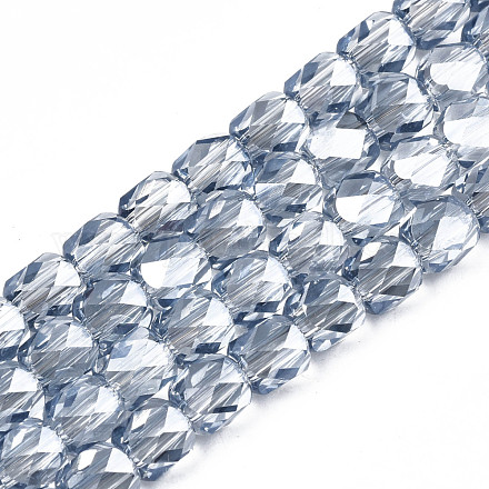Chapelets de perles en verre transparent électrolytique EGLA-N002-13-B02-1