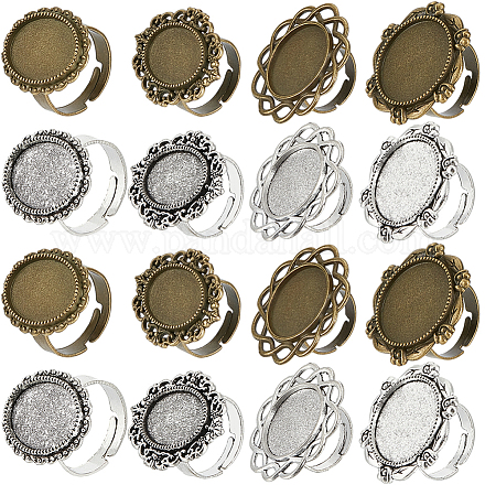 16 шт. 8 стильных регулируемых кольца для пальцев из сплава FIND-SC0008-63-1