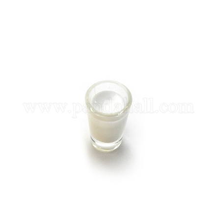 ミニレジンイミテーションミルクカップ  ドールハウスアクセサリー用  小道具の装飾のふりをする  ホワイト  8x6x12mm BOTT-PW0001-189B-1