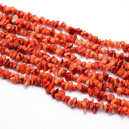 Orange Coral Beads Strands G-O049-C-11-1