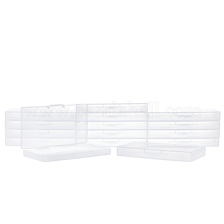 Superfindings 15pcs recipientes rectangulares transparentes de cuentas de polipropileno con tapas caja de contenedores de clasificación de cuentas de 8x15x1.8 cm estuche para joyería perlas píldoras artículos pequeños CON-WH0074-83-1