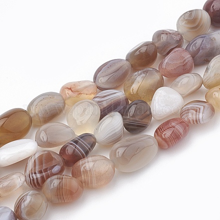 Chapelets de perles en agate naturelle du Botswana G-T064-66-1