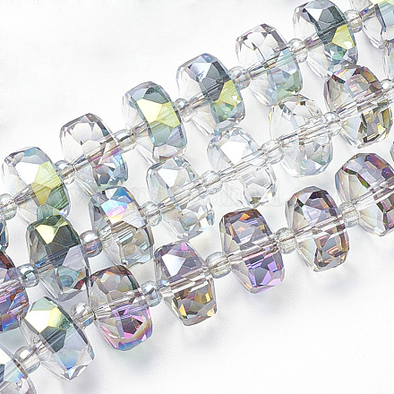 Chapelets de perles de verre galvanoplastique X-EGLA-Q092-10mm-D01-1