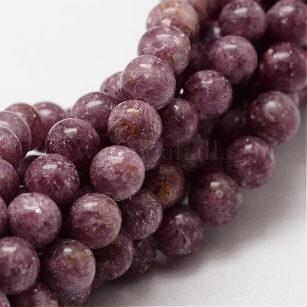 Натуральный лепидолит / пурпурный слюдяный камень круглых бортовых нитей G-O143-03-6mm-1