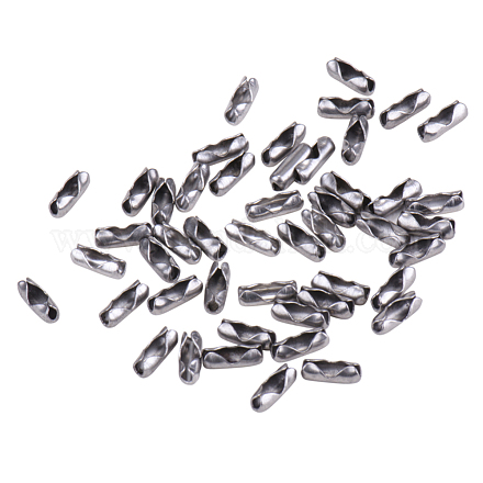 PandaHall Elite 304 Stainless Steel Ball Chain Connectors Jewelry Necklace Clasps 9x3.5mm STAS-PH0002-42P-1