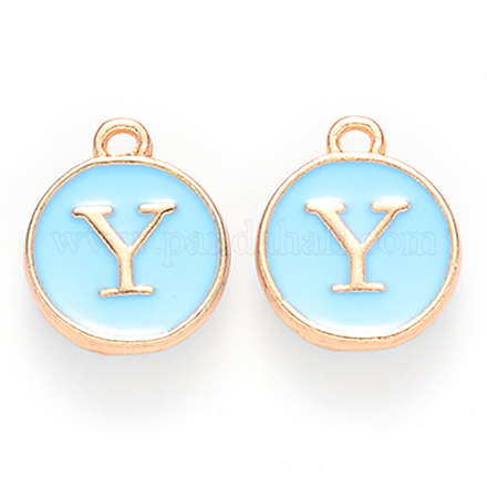 Golden Plated Alloy Enamel Charms ENAM-S118-04Y-1