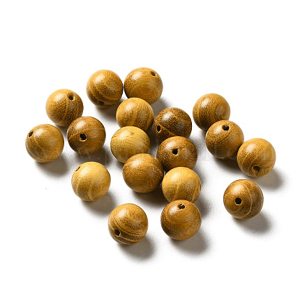 Perles en bois d'ébène naturel non teint WOOD-A020-01B-1