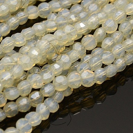 Electroplate Opalite Flat Round Beads Strands EGLA-F075B-C01-1