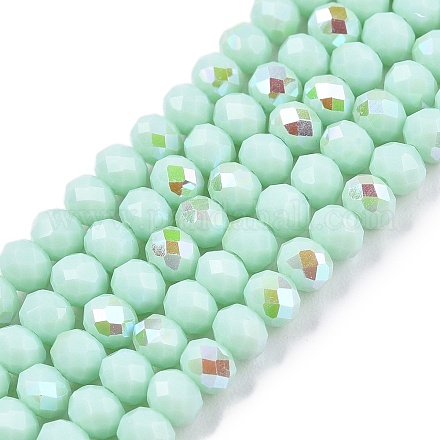 Гальванизировать непрозрачные сплошной цвет стеклянные бусы пряди EGLA-A044-P3mm-L14-1