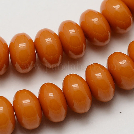 Imitation Amber Resin Rondelle Bead Strands for Buddhist Jewelry Making RESI-E006-04B-1