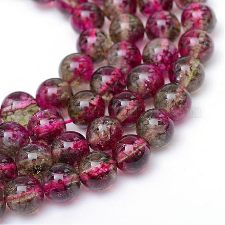Redondas teñido hebras de perlas naturales turmalina G-R345-6mm-26-1