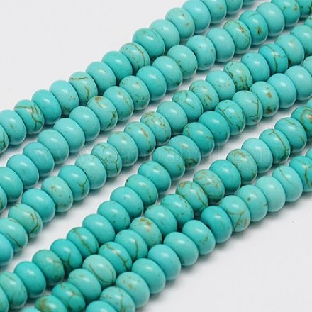 Kunsttürkisfarbenen Perlen Stränge X-TURQ-G109-6x3mm-06-1