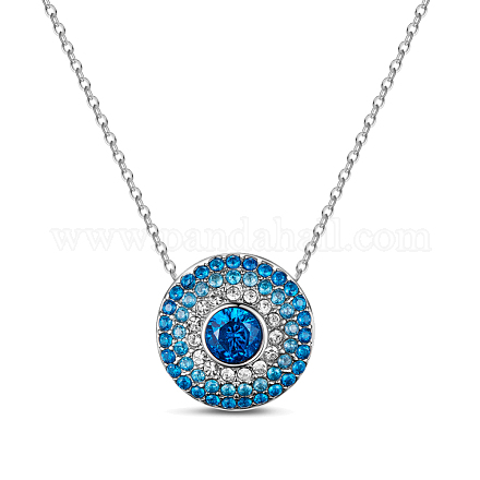 Tinysand 925 collier pendentif en argent sterling le monde des oxydes de zirconium bleus TS-CN-040-1