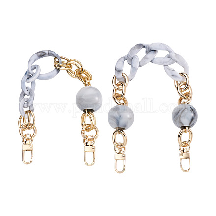 Givenny-eu 2pcs 2 style perles ovales et rondes poignée de sac acrylique FIND-GN0001-16B-1