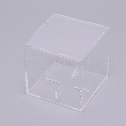 アクリル野球ディスプレイボックス  正方形  透明  8.1x8.1x8.1cm ODIS-WH0008-44-1