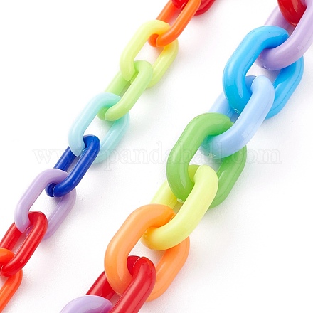 Handmade Opaque Acrylic Cable Chains AJEW-JB01034-1