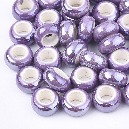 Electroplate Porcelain Beads PORC-T003-02-1