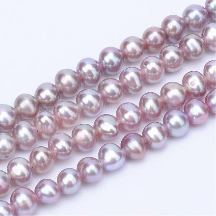Fili di perle di perle d'acqua dolce coltivate naturali PEAR-R063-07B-1