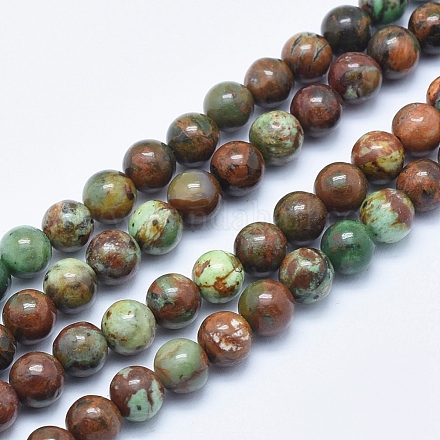Fili di perle di giada quarzosa naturale G-E444-32-6mm-1