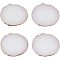 Resin Imitation Agate Coasters for Drinks, Cup Mats, Snow, 9.15~9.2x8~8.1x0.6cm, 4pcs/box