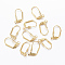 Ion Plating(IP) 304 Stainless Steel Leverback Earring Findings, with Loop, Golden, 19.5x10mm, Hole: 1.6mm