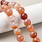 Natural Multi-Color Agate Beads Strands, Dyed & Heated, Round, Coral, 14mm, Hole: 1.5mm, about 28pcs/strand, 15.31''(38.9cm)
