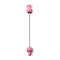 Plastic Beadable Keychain Bar for Jewelry Making DIY Crafts, with Stainless Steel Finding, Hot Pink, 90x10.5mm
