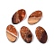 Transparent Resin and Walnut Wood Pendants, Oval Charms with Gold Foil, Chocolate, 22x12.5x3.5mm, Hole: 2mm