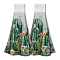 WADORN 2Pcs Cactus Kitchen Hanging Towels, Tropical Plant Kitchen Towels with Loop Hook for Kitchen Set Cactus Flowers Design Absorbent Towel for Washroom Home Bathroom, 13.5x12.4 Inches, Cactus