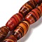 Handmade Lampwork Beads Strands, Oval, Red, 19~22x11~11.5mm, Hole: 2~3mm, about 10pcs/strand, 7.87 inch(20cm)