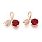 Brass Micro Pave Cubic Zirconia Pendants, Flower, Light Gold, 17~17.5x17~18x4.5~5.1mm, Hole: 3~4x5.5~6mm