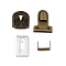 Iron Purse Push Lock Sets, Antique Bronze, 35x25x11mm, 4pcs/set