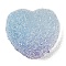 Resin Decoden Cabochons, Imitation Candy, Two Tone, Gradient Color, Heart, Azure, 9.5x10x5mm