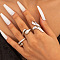3Pcs Alloy Finger Rings Sets, Platinum, Inner Diameter: 16.8~18mm