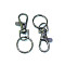 Alloy Keychain Clasp Findings, with Iron Split Key Rings, Antique Silver, 54mm