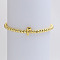 Brass Beaded Stretch Bracelets for Women, Letter, Golden, Letter F, Inner Diameter: 2-3/8 inch(6cm)