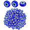 2Strands Handmade Evil Eye Lampwork Beads Strands, Flat Round, Blue, 8x3.2mm, Hole: 1mm, about 49pcs/strand, 14.56 inch