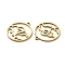 201 Stainless Steel Pendants, Hollow, Round Ring with Mountain Charm, Golden, 26.5x24x1.5mm, Hole: 2mm