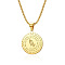 Stainless Steel Round Pendant Necklace Praying Hands Coin Jewelry Accessory