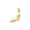 Brass Micro Pave Cubic Zirconia Pendants, High Heels Charms, Cadmium Free & Lead Free, Rack Plating, Long-Lasting Plated, Real 18K Gold Plated, with Jump Ring, Turquoise, 13x17x3mm, Hole: 3.5mm
