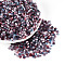 Imitation Cat Eye Glass Seed Beads, Rondelle, Two Tone, Indian Red, 4~4.5x2.5~3mm, Hole: 1.2~1.5mm, about 7900pcs/pound