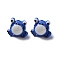 Handmade Lampwork Beads Strands, Frog, Royal Blue, 13x15.5x12.5mm, Hole: 2mm, about 20pcs/strand, 17.87''(45.4cm)