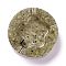 Resin with Natural Rutilated Quartz Chip Stones Ashtray, Home OFFice Tabletop Decoration, Flat Round with Flower, 104x32mm, Inner Diameter: 61x68mm