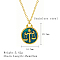 304 Stainless Steel Enamel Constellation Pendant Necklaces, Real 18K Gold Plated, Libra, 17.72 inch(45cm), Pendant: 20.2x16.7mm