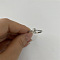 Brass Micro Pave Clear Cubic Zirconia Finger Rings, Real Platinum Plated, Letter E, Inner Diameter: 20mm