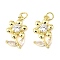 Brass Micro Pave Cubic Zirconia Pendants, Flower, Long-Lasting Plated, Cadmium Free & Lead Free, Rack Plating, with Jump Ring, Real 18K Gold Plated, 19.5x11.5x4mm, Hole: 3mm