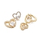 Heart Clear Cubic Zirconia Stud Earrings, Dangle Earrings Jewelry for Women, Real 16K Gold Plated, 32x17mm, Pin: 0.7mm