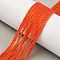 Cat Eye Beads Strands, Round, Orange, 2mm, Hole: 0.7mm, about 189pcs/strand, 14.84~14.92 inch(37.7~37.9cm)
