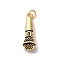 Brass Pendants, Microphone, with Jump Ring, Cadmium Free & Lead Free, Rack Plating, Long-Lasting Plated, Real 18K Gold Plated, 25x7.5x6.5mm, Hole: 3.5mm